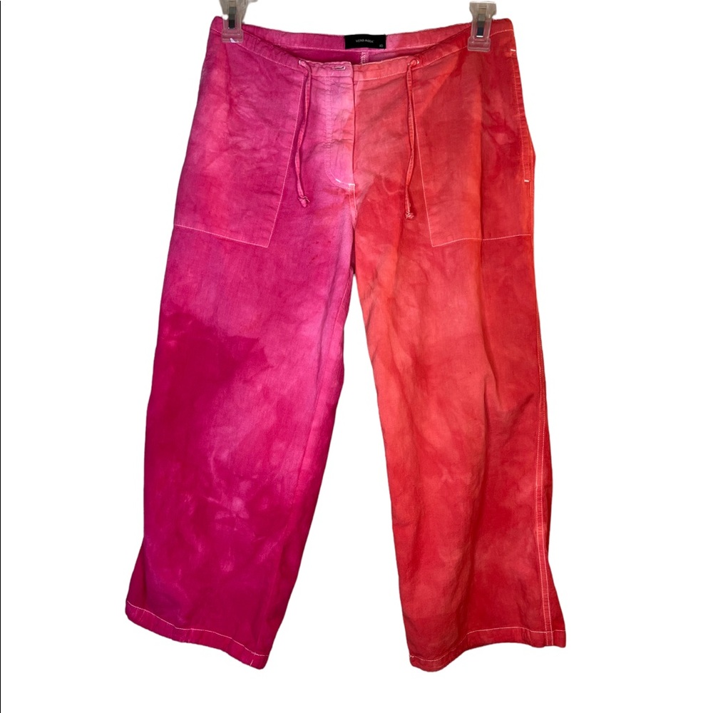 Vero Moda Custom Dyed Cotton Linen Cropped Drawstring Pants Size Large